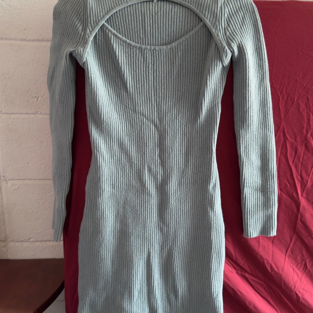 Abercrombie & Fitch Green Ribbed Bodycon Dress